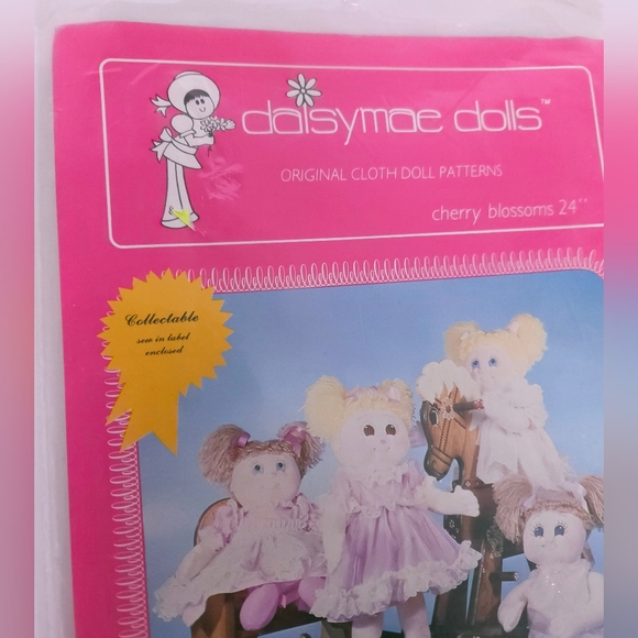VTG 1983 Daisymae Dolls Cherry Blossoms Original Doll Clothes Pattern NOS - Picture 3 of 8